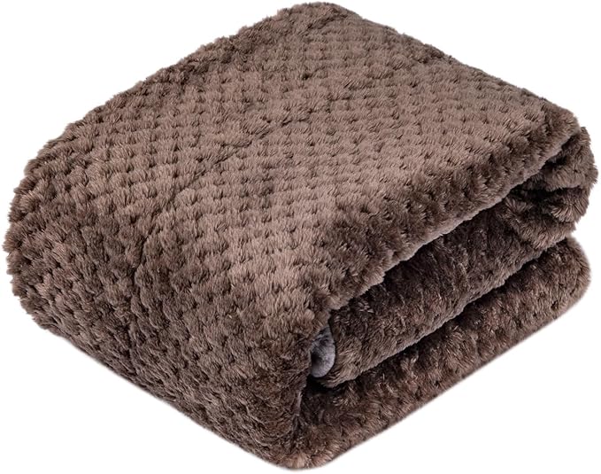 Fuzzy Sherpa Reversible Blanket for Baby, Soft Warm Cozy Coral Fleece Toddler, Infant or Newborn Reversible Blanket for Crib, Stroller, Travel, 30”×40”, Eagle Grey