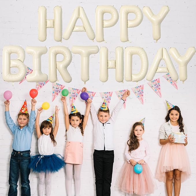40 Inch Letter Balloons U, Big Custom A-Z Alphabet Foil Name Balloon Cream White, Self Inflating Beige Customize Helium Balloon Letters U for Women Girls Birthday Bride Baby Shower Party Decorations