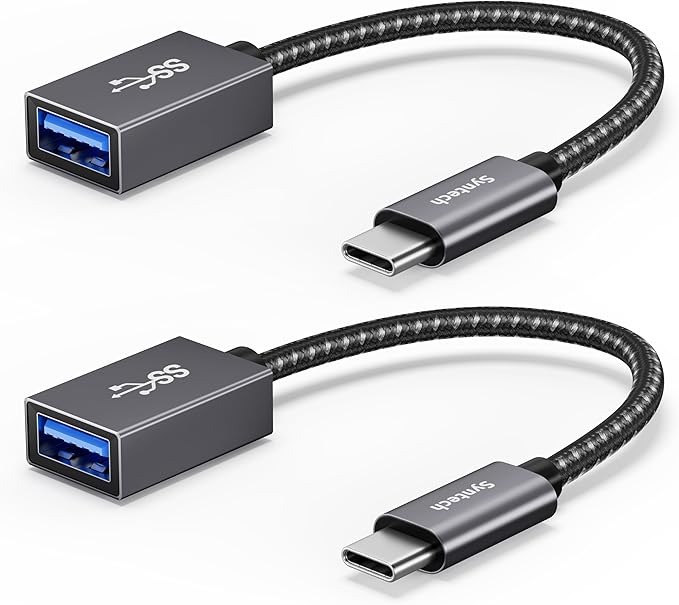 Syntech USB C to USB Adapter, 2 Pack USB C to USB 3, 10Gbps Type C, Thunderbolt 3 to USB Female Adapter OTG Cable Compatible with iPhone 17/16/15 Pro Max, iPad mini 6, MacBook Pro/Air, Space Gray