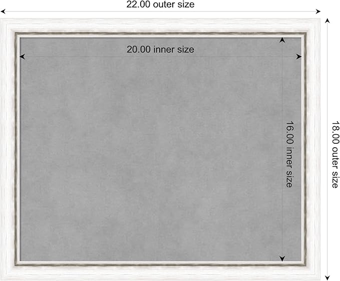 Amanti Art White Framed Magnetic Board 18x22 Small Vision Board for use with Magnets, 100% Metal Sheet to Display Items as Office Decor or for Home Organization in mudroom, Kitchen or Kids Room