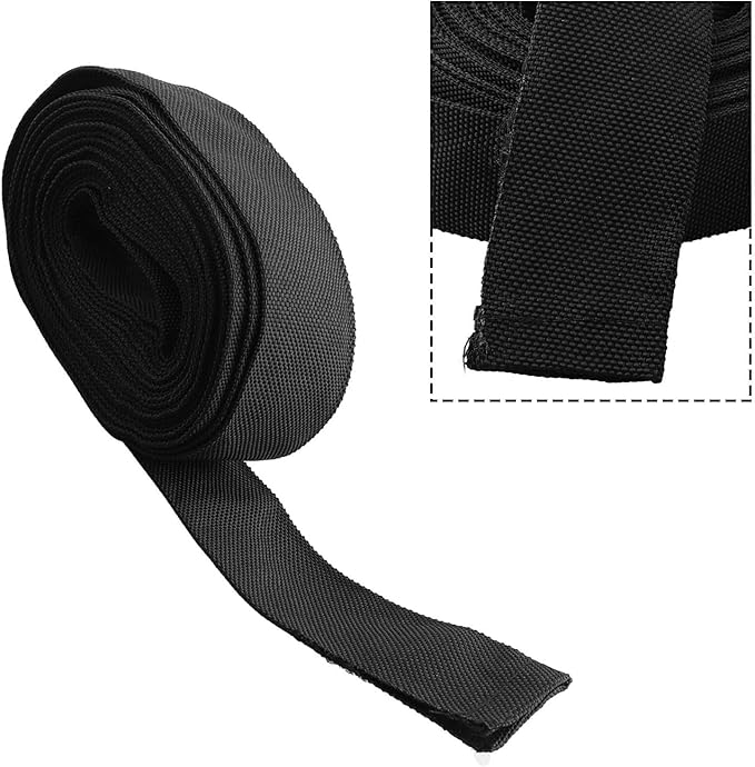 Welding Protective Nylon Sleeve 25ft – Abrasion Resistant Flame Retardant Hose Cover for TIG/MIG/Stick Torch Cables, Plasma Torch and Hydraulic Lines, Black