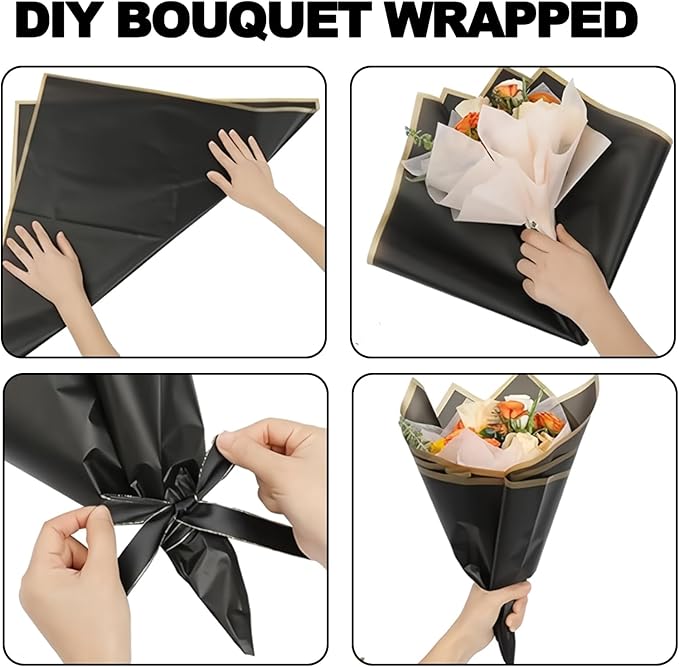 DEWJDFSC 20 Sheets Flower Wrapping Paper,Waterproof Floral Korean Bouquet Wrapping Paper, Florist Supplies, Suitable for Flowers Gift Packaging （Purple-2）