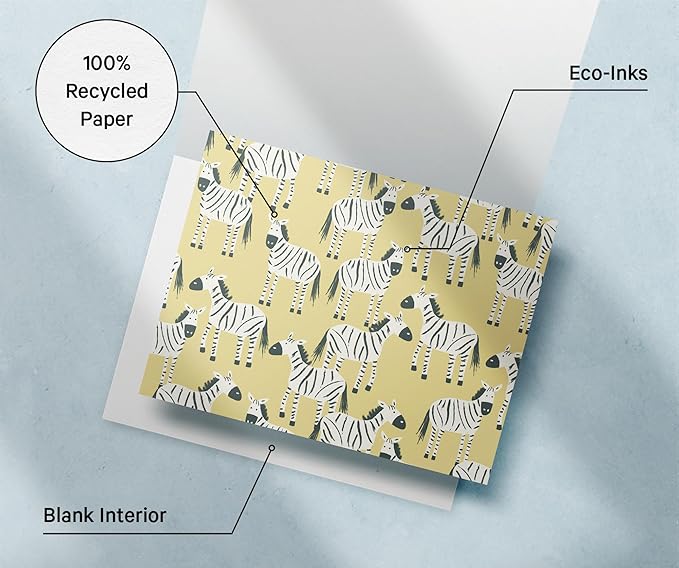 Twigs Paper - Assorted Animal Pattern Greeting Cards - Stationery Cards with Envelopes - Thank You Card - Blank Note Cards - Greeting Cards for All Occasions - Made in USA (5.5 x 4.25, Set of 12)