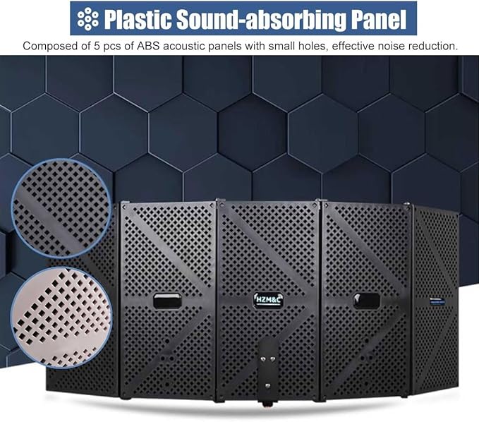 Portable Desktop Soundproof Cover,Microphone Soundproofing Acoustic Foam Panel,Self Made Sound Booth Box,Home Recording Equipment,for Music Practice Room(Pink)