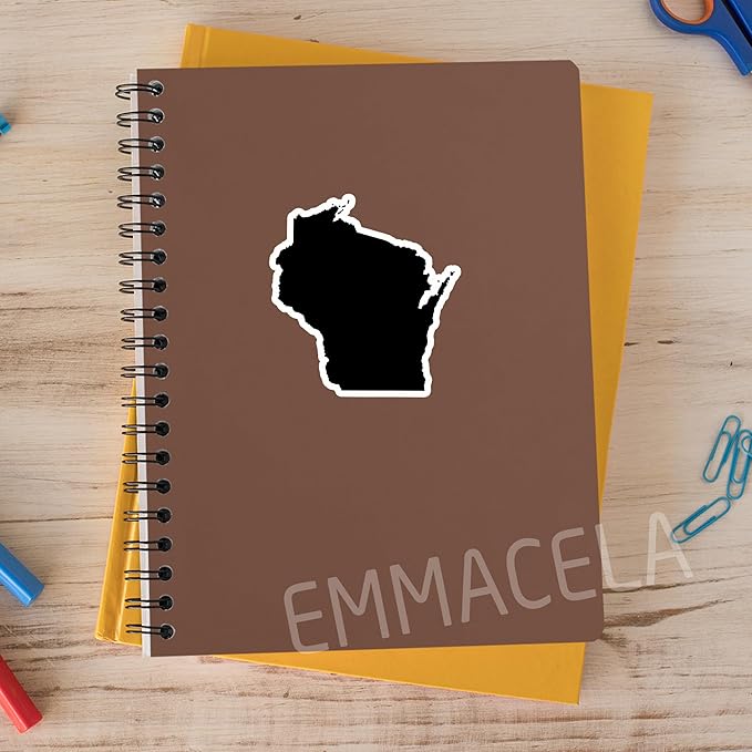 (3PCS) Wisconsin State Map Stickers, US State Stickers - Waterproof Vinyl Decals for Tumblers, Water Bottles, Laptops, Books, Scrapbooks, Great for Wisconsin Lovers 3 x 2.7 Inch