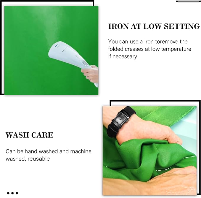 6 x 9 FT Green Screen Backdrop - Polyester Fabric for Video Streaming, Portrait Photoshoot, Wall Mounted, Parties and Small Events