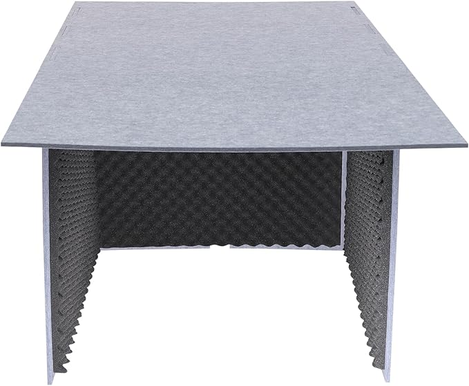 Desktop Soundproof Cover, Portable Vocal Recording Booth Isolation Booth Small Music Recording Studio Vocal Sound Absorbing Shield Sound Proof Foam Panels for Offices,Home,Recording Studios (Black)