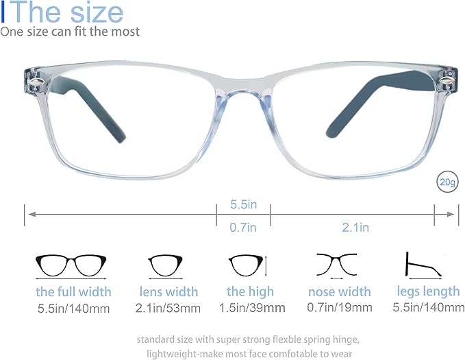 MODFANS Progressive Multifocus 3.5 Reading Glasses,Blue Light Blocking Glasses,Anti-Glare,Anti-Eye Fatigue,UV Protection for Computer/TV/Tablet/Phone,Readers with Comfort Sping Hinge