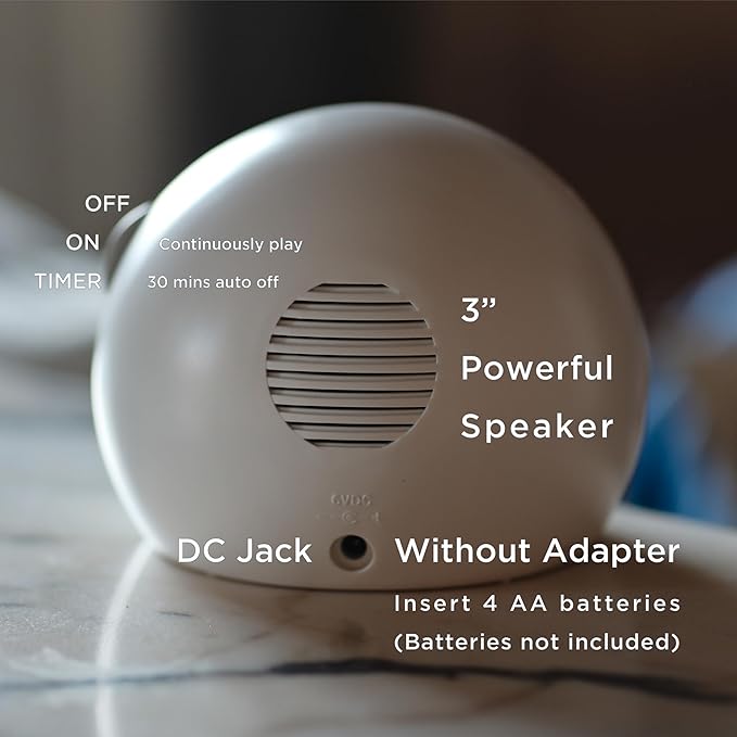 WELLCARE-Naturcare Sound Relaxation, White Noise, 7 Nature Sounds, Sleep Sound Machine, Calm Infants, for Baby, Kids, Adult. Stepless Volume, Timer, Powered by Adapter or Batteries(Both Not Incl.)