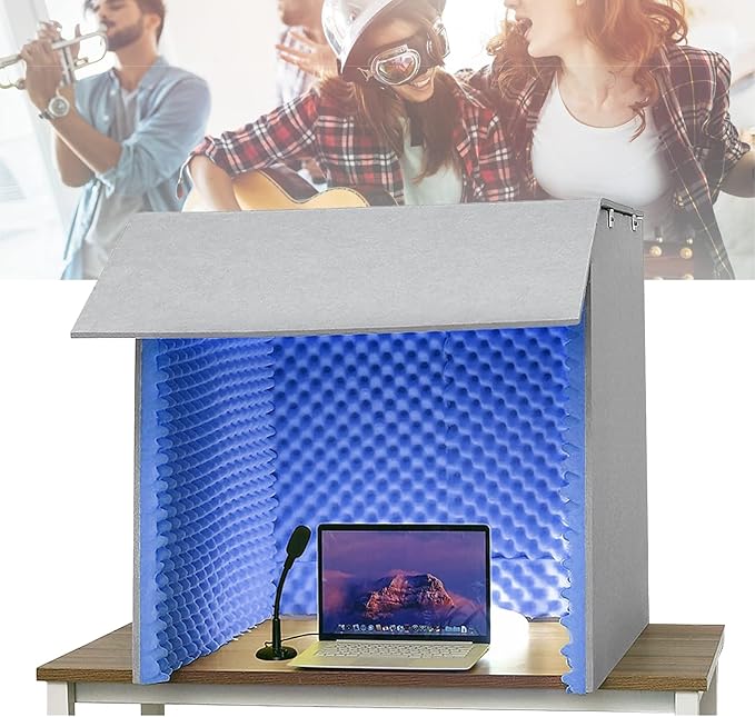 Portable Sound Recording Vocal Booth Box,Desktop Soundproof Cover,Isolation Booth,Sound Absorbing Shield,sound Proof Foam Panels To Filter Vocal,studio Booth,isolation Booth,portable Recording Studio
