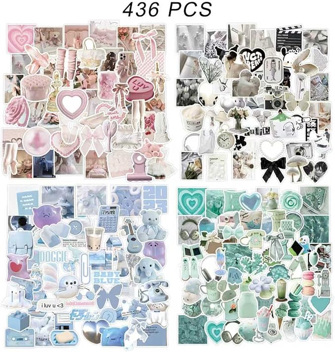 400pcs Aesthetic Stickers for Adult Journaling, Planner & Scrapbook Use – Japanese-Inspired Cute Animal & Retro Deco Stickers for Vision Boards, Creative Planning & Memory Keeping