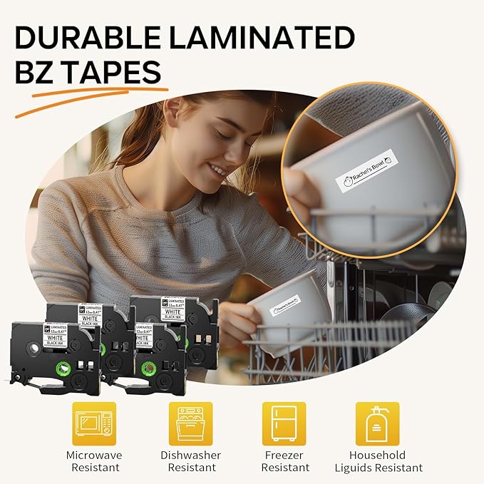 Label Maker Machine with Tapes, Label Maker Bundle 4-Label Tapes Included, Label Maker with Backlit Screen & Waterproof-Labels Laminated, H1100 Handheld Portable Labeler Machine for Home Office Gifts