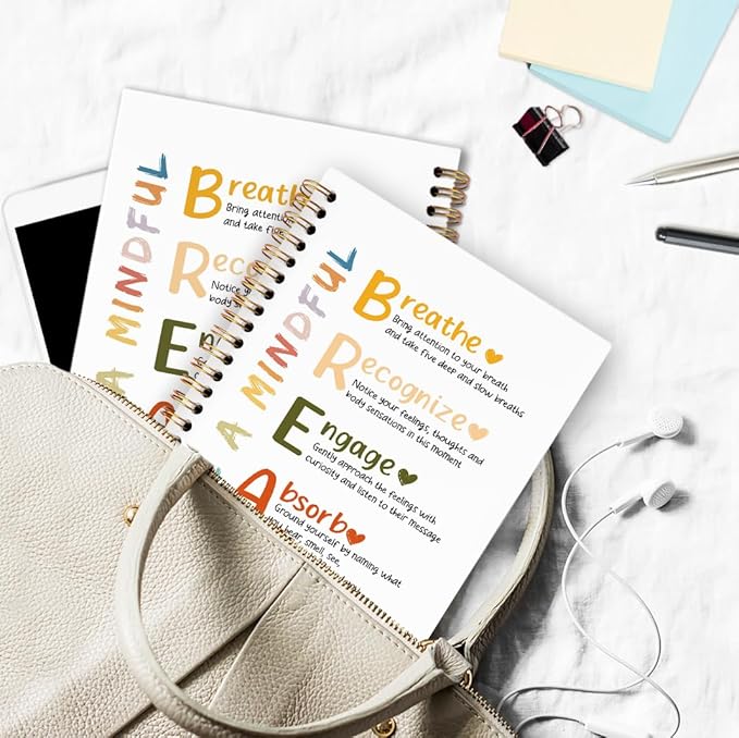 dvhdajed Mental Health Take a Mindful Break Spiral Notebook, Therapy Anxiety Relief Journaling Notebooks, Therapy Journal Notebooks for Women, Psychologist Office School Supplies Gifts, 5.5x8.3 In