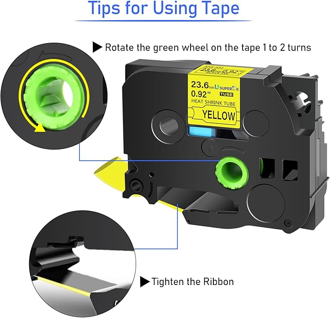 3PK Compatible for Brother Ptouch HSe-651 HSe651 HS-651 HS651 Black on Yellow 23.6mm 0.92'' Heat Shrink Tubing for Wire Cable for PT-P710BT PT-P750W PT-E500 Label Maker Tape