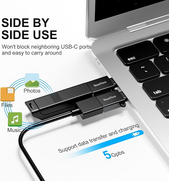 USB to USB C Adapter 6 Pack,USB Type C Adapter,USBC Male to USB Female OTG Adaptor,USBC to A Converter for iPhone 17 16 15,MacBook Pro,iPad,Samsung S24 S23 S22