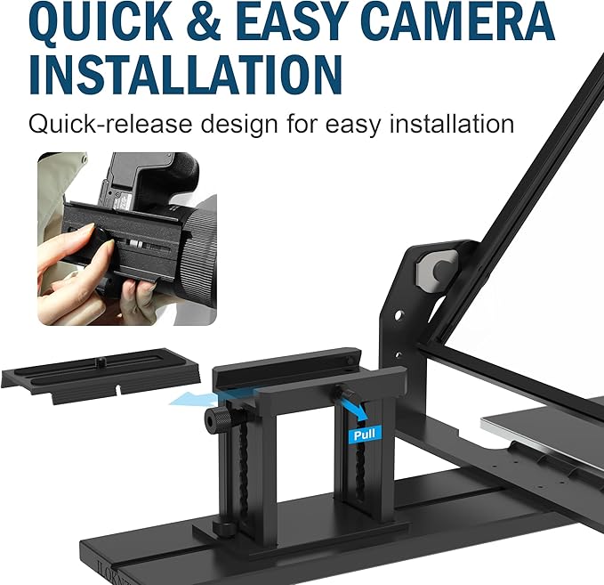 20-Inch HD Wide-Angle Teleprompter, Manually Adjustable Height, Compatible with Multiple Devices, Includes Remote Control & Free Teleprompter App