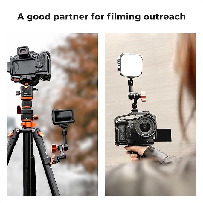 K&F CONCEPT 6" Magic Arm Kit 1/4" Screw 360°Ballhead Articulating Mini Arm Mount for Monitor, LED Light, Webcam