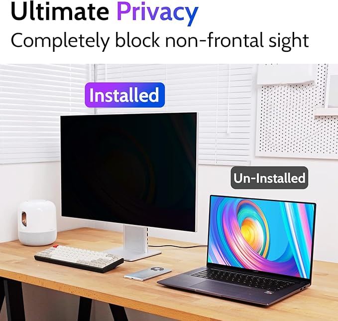 Peslv Computer Privacy Screen 34 Inch for 21:9 Curved Monitor, Removable 34inch Anti Blue Light Anti Glare Monitor Privacy Filter Shield