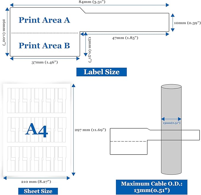 Mr-Label® (20 Sheets, 600 Labels) Green Self-adhesive Cable Label - Waterproof | Tear Resistant | Durable - with Online Print Tool - for Laser Printer