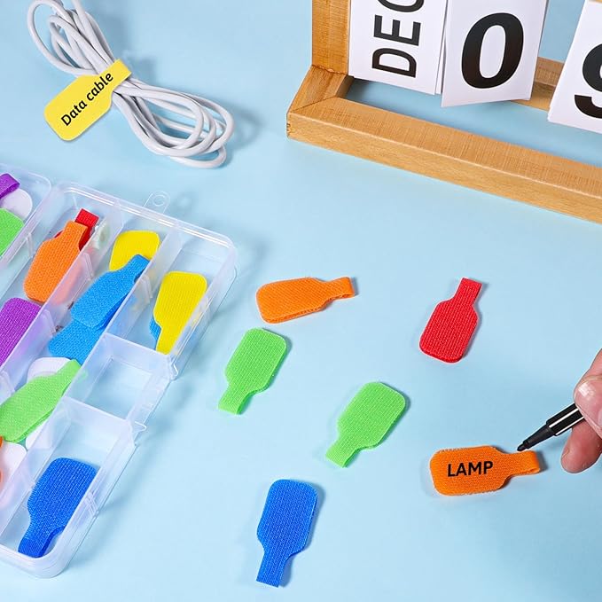 32 Pcs Cable Labels, Cord Labels for Electronics Multi Color Wire Cable Tags for Computers Cable Management and Identification