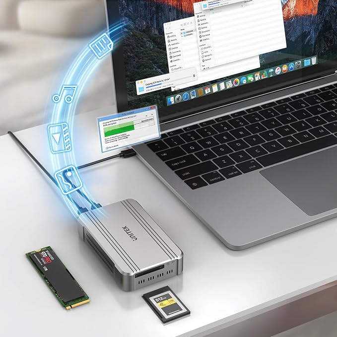 Unitek 40Gbps CFexpress 4.0 Type B Card Reader and M.2 PCIe&NVMe SSD Adapter/Reader, USB4.0 CF Express Reader for CFexpress Type B, PCIe4*2, Fast Transfer for Professional Filmmakers and Photographers