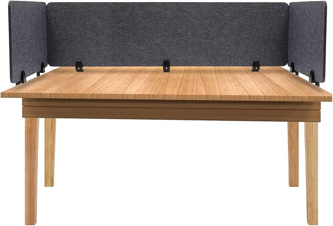 2 Pack Acoustic Desk Divider 59 x 16 Inch No Drilling Clamp-On Privacy Shields Panel Freestanding Desk Divider Desktop Sound Proof Dividers for Office Libraries School Student Desks