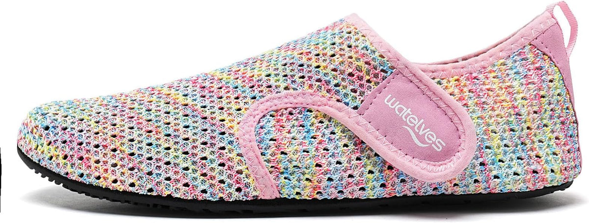 WateLves Water Shoes for Women Men Swim Beach Aqua Socks Quick Dry Barefoot House Slippers Travel Shoes with Adjustable Magic Tape for Pool Diving Boating Yoga Surf