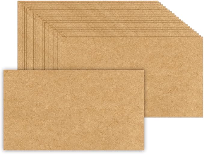 2 x 3.5 Plain Tan Kraft Business Cards Set of 200 - Brown Craft Cardstock - Create Business Cards, Thank You Packaging Insert, Gift Favor Tag, Paper Craft - Stamp, Write, Draw, DIY Card Making