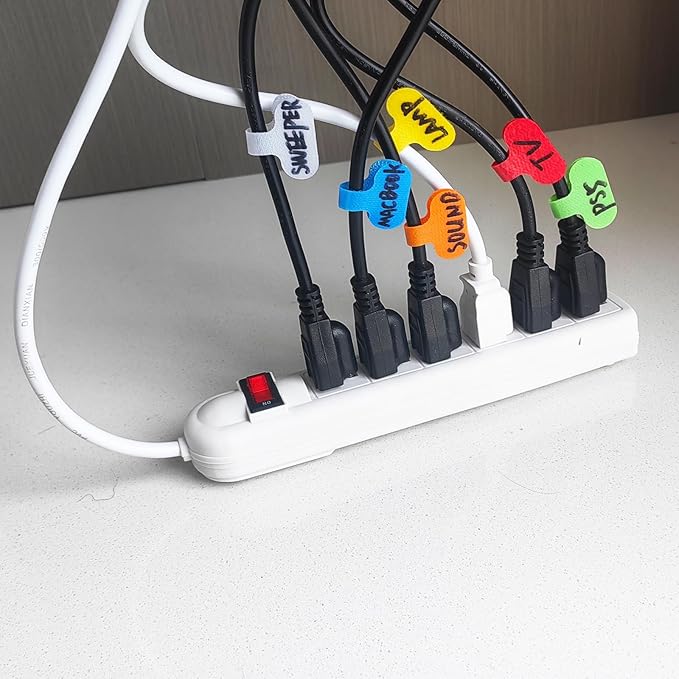Cable Labels, for Organizing Wires and Identification, Multicolored Handwriting Cable Tags,Cable Tags and Wire Tags for Cable Management and Identification (Oval / 16 Pcs/Multicolor)
