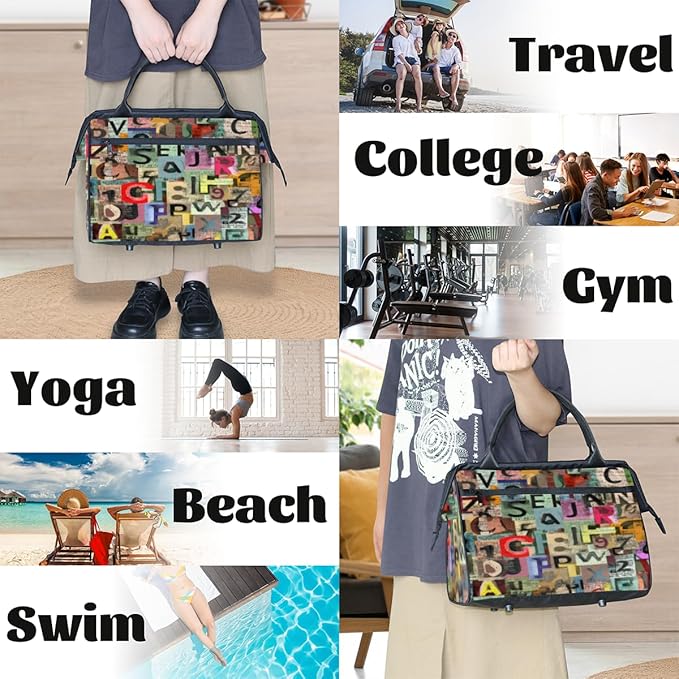 Colorful Graffiti Overnight Weekender Bag for Women Men Travel Duffel Bags Waterproof Luggage Carry on Sports Yoga Gym Bag