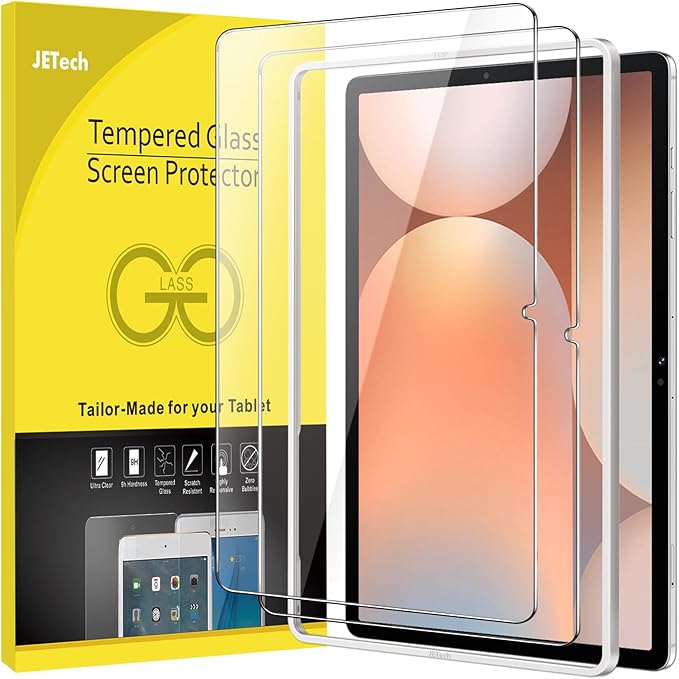 JETech Screen Protector for Samsung Galaxy Tab S10 Plus 2024/Tab S9 Plus/Tab S9 FE Plus 2023 12.4-Inch, with Easy Installation Frame, Tempered Glass Film, HD Clear, 2-Pack