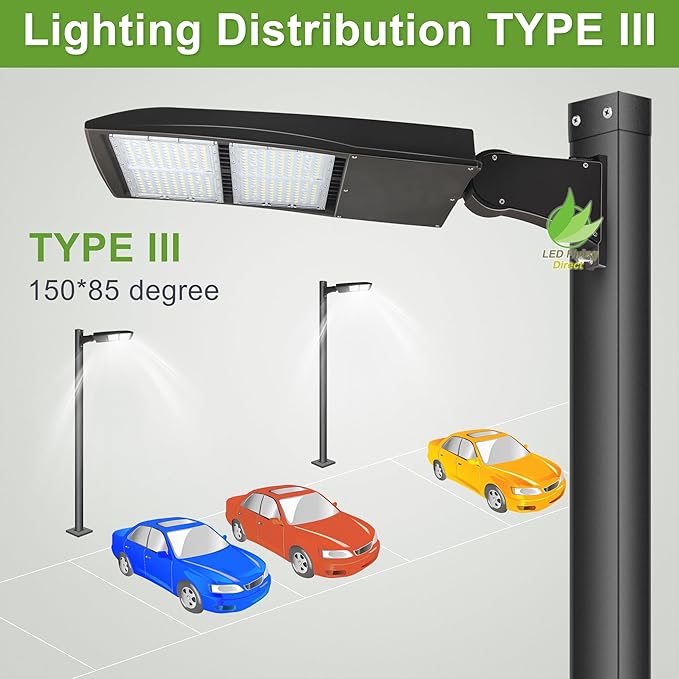 200W LED Parking Lot Light, 28000LM Dimmable LED Pole Light, Surge Protector, 600W MH Equivalent, 5000K, UL & DLC Listed, Direct Arm Mount, 100-277V Street Area Light