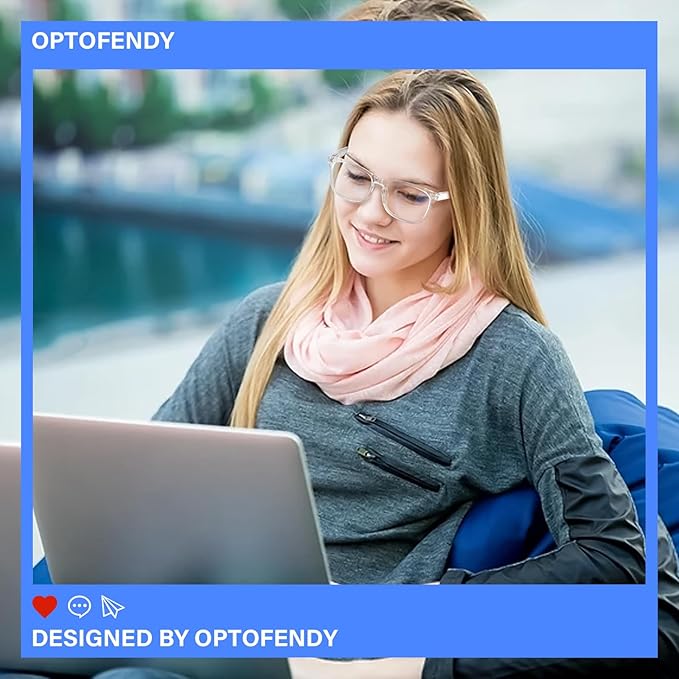 OPTOFENDY Blue Light Blocking Glasses Women Men, Computer Eyeglasses Anti Blue Light Glasses with Anti Eyestrain & UV