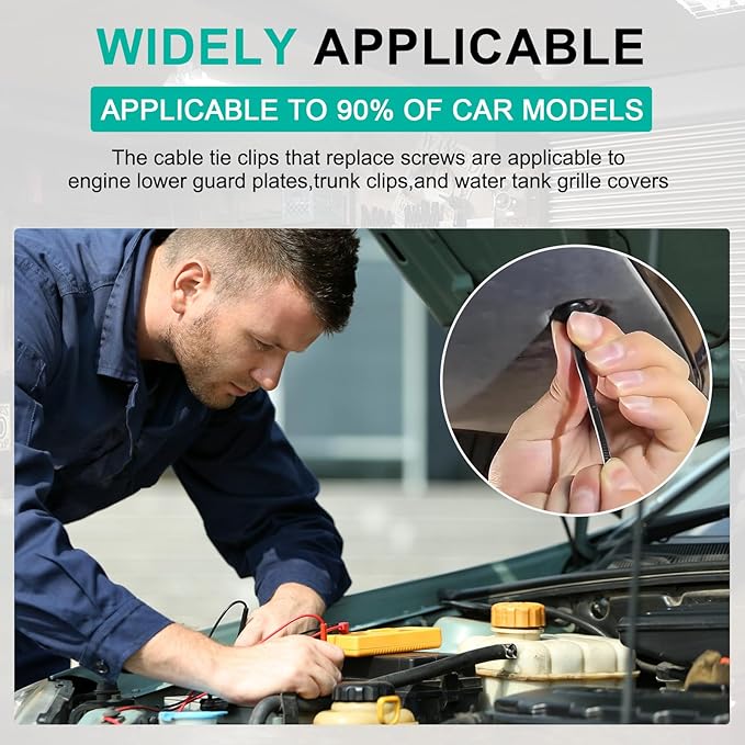 100Pcs Nylon Universal Cable Tie Buckle - New Multifunctional Nylon Zip Ties, Heavy Duty Plastic Rivet T Zip Ties Style, for Daily Maintenance And Fixing Of Automobiles