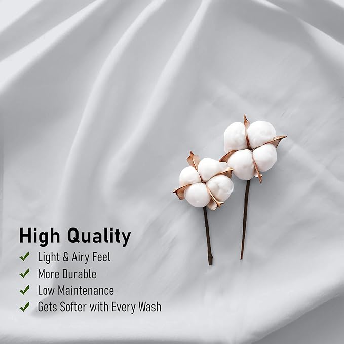 RUVANTI 100% Cotton Split King Sheets Sets for Adjustable Bed, 5 PCs, Soft & Breathable Percale Weave Bedding, Deep Pocket 16", Hotel Standard, Crisp Cool Feel & Durable, Dyed Sheet, Quiet Gray