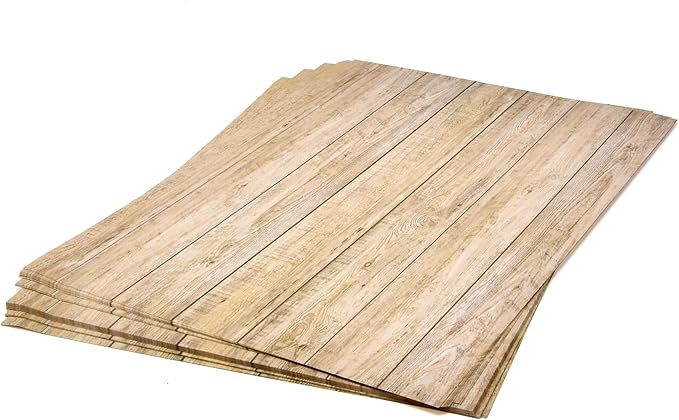 Gift Boutique 100 Rustic Wood Grain Stationery Paper Letterhead Sheet Vintage Wooden Design 8.5" x 11" Double Sided For Scrapbooking Invitation Crafts