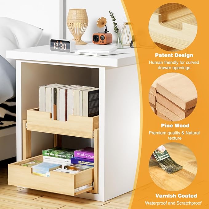 Gsskny Pull Out Cabinet Organizer, 17''W×21''D Sliding Drawers for Cabinets, 2 Tier Soft Close Slide Out Wooden Pull out Drawers, Base Cabinet Organization for Kitchen, Pantry, Bathroom