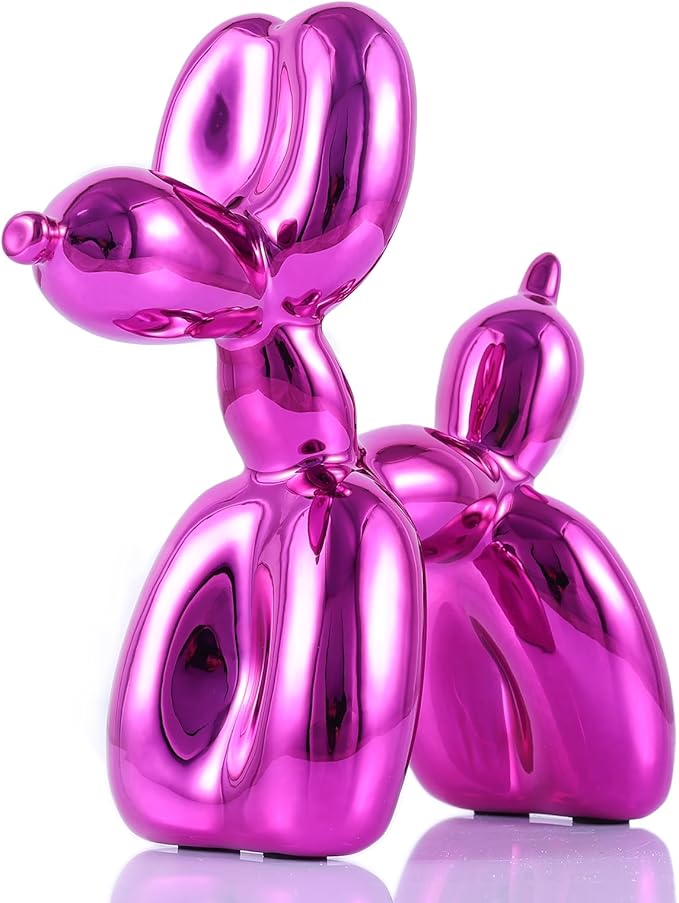 Red Balloon Dog Decor,Balloon Animal Decor,Shelf Decor Preppy Room Decor,Cute Statue Home Decor, Bedroom Modern Sculpture Desk Decor,Office Gold Decorations Small Figurines
