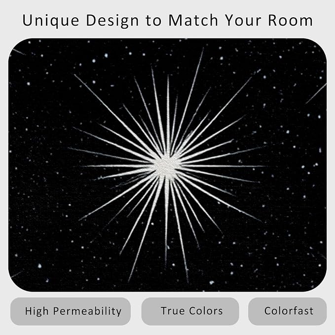 Starburst Rug 3x5 Mid Century Modern Retro Pattern Area Rugs for Living Room, Bedroom, Starburst Home Decor Accessories Indoor Carpet, Non Slip & Machine Washable