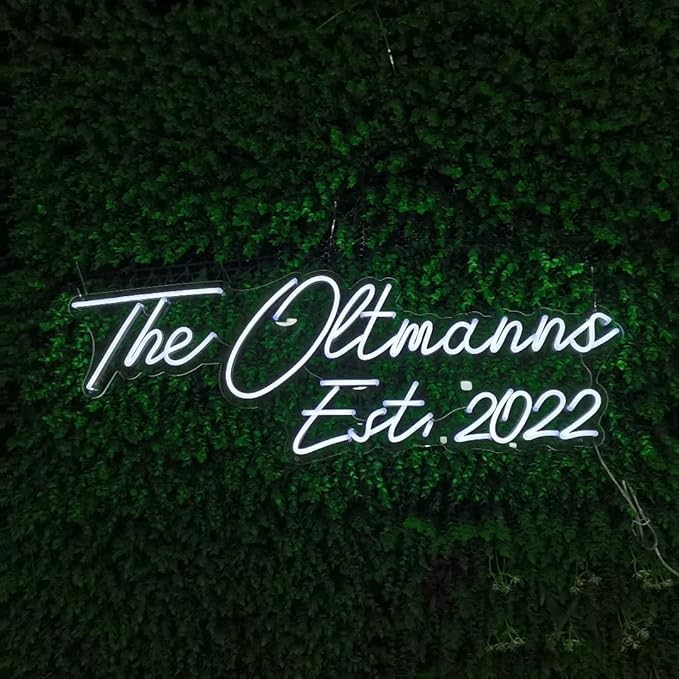 GITM Custom Neon Signs for Wall, Personalized Large LED Lights for Name Logo Wedding Birthday, Home Decor, Bar Cafe Studio- Ideal Gift for Christmas, Valentine's Day