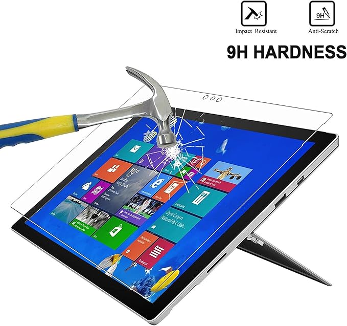 Megoo Screen Protector for Surface 3 10.8 Inch, Tempered Glass - Bubble Free - Ultra Clear - High Sensitive Screen (Lifetime Replacement)