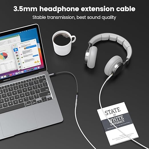 MOSWAG 3.5mm Extension Cable 16.4FT/5M Audio Male to Female Stereo Extension Adapter Nylon Braided Cord Compatible for Home/Car Stereos Smartphones Headphones Tablets Media Players and More