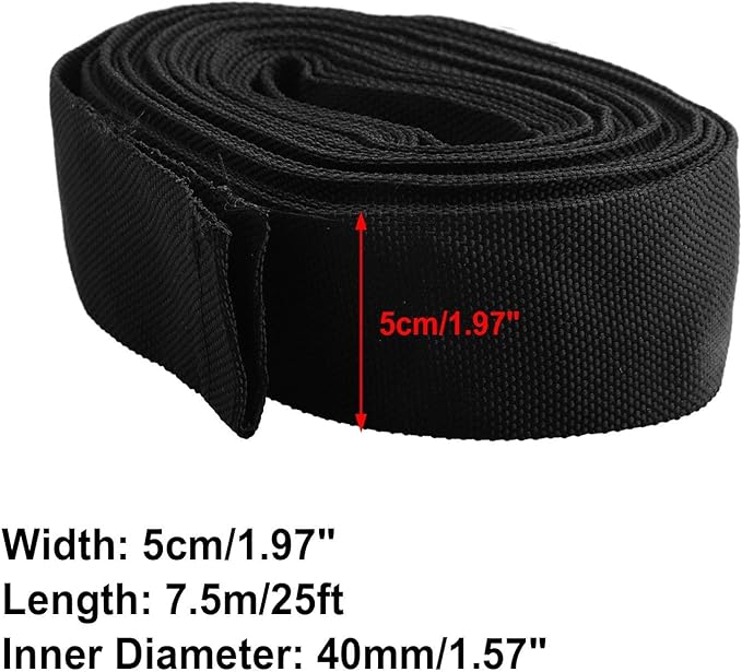 Welding Protective Nylon Sleeve 25ft – Abrasion Resistant Flame Retardant Hose Cover for TIG/MIG/Stick Torch Cables, Plasma Torch and Hydraulic Lines, Black