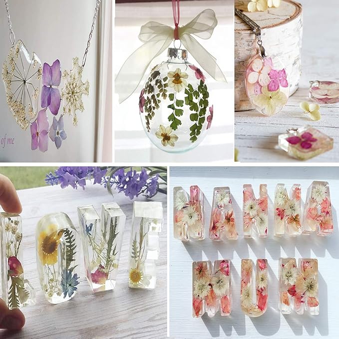 150PCS Blue Dried Pressed Flowers with Butterfly Stickers - YouthBro Real Nature Flowers Herb Set for Resin DIY Jewelry Candle Soap Vase Making Nail Card Scrapbook Art Craft Floral Decors