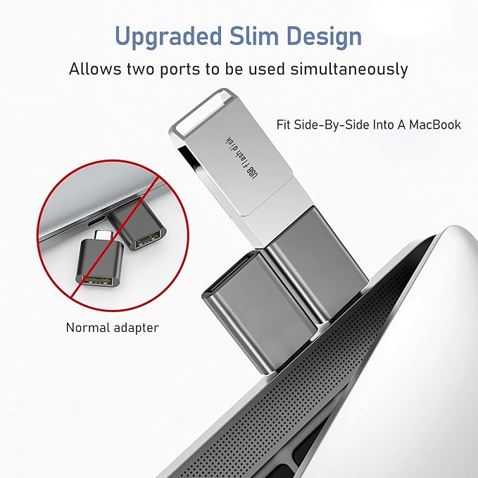 Basesailor USB C to USB Adapter 3Pack,USBC Male to A Female 3.0 OTG MacBook Pro/Air Adapter,Type C Thunderbolt 4 3 Converter for Apple iPhone 17 16 15,Mac,iPad,Microsoft Surface,Samsung Galaxy S25 S24