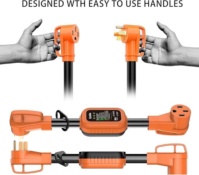 RV Surge Protector 50 Amp - Upgraded 5000 Joules RV Circuit Analyzer with Voltage Protector and Easy to Use Handle, 50 Amp Surge Protector for RV Power Guard Camper Travel Trailers