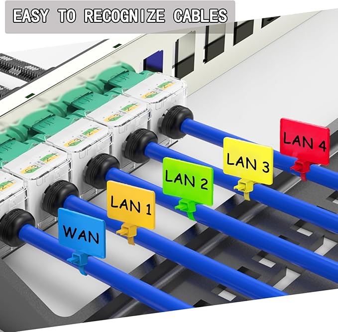 250pcs 6 inch Wire Zip Ties, Self-locking Nylon Cable Tags Labels, Multicolor Written-on Cable Mark Ties Zip Tie Tags for Wire Marking and Organizing
