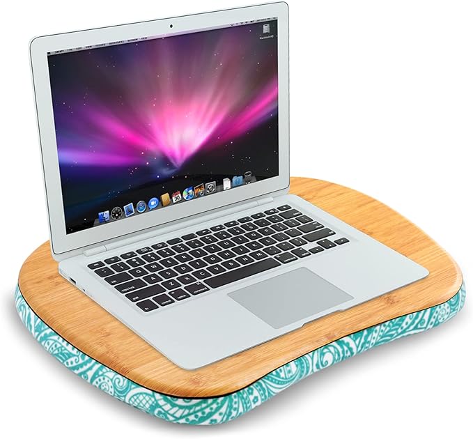 Jasenna Lap Laptop Desk - Portable Lap Desk with Pillow Cushion, Fits up to 15.6 inch Laptop for Home Office Students Use as Computer Laptop Stand, Book Tablet(1-Light Brown)