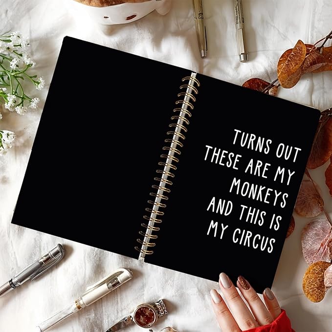 LIANGW Sarcastic Notebooks for Work, Funny Notebooks Journal, Funny Office Gifts for Coworkers, Office Humor Gifts, Funny Notebooks for Work, Black Hardcover Spiral Notebook 5.5x8.3 Inch