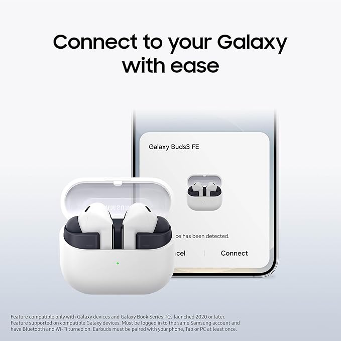 SAMSUNG Galaxy Buds 3 FE (2025) True Wireless Bluetooth Earbuds, Active Noise Cancellation, Powerful Sound, Clear Calls, Long Lasting Battery, Hands Free AI, Gray [US Version, 2 Year Warranty]